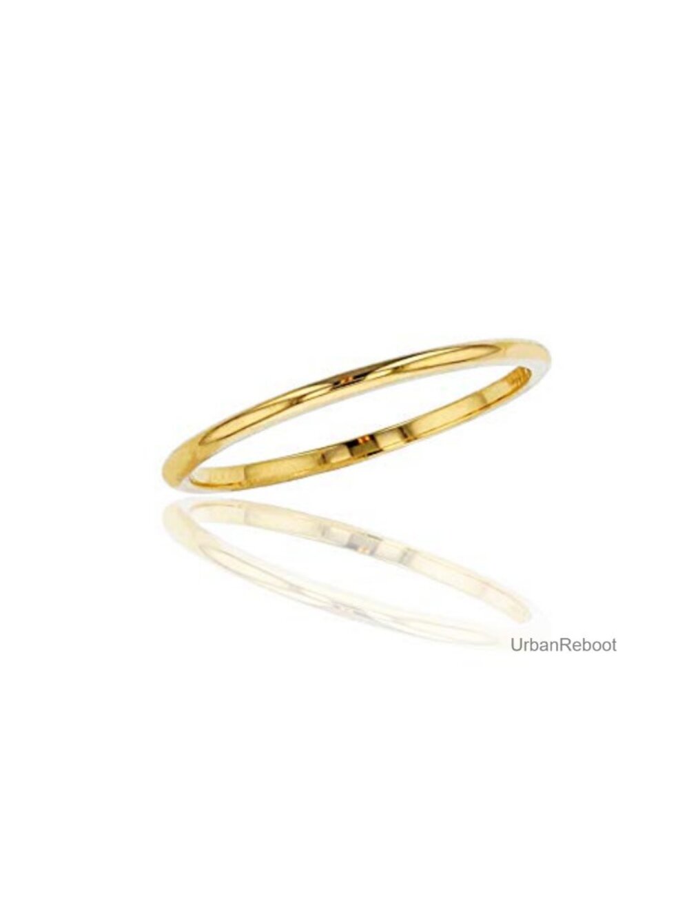 10K Gold 1mm Polished Plain Wedding Band Made in Italy Hypoallergenic Ring